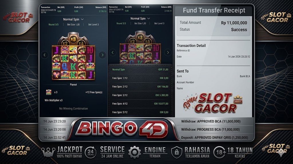 SELAMAT KEPADA MEMBER BINGO4D
DEPOSIT : RP 2.500.000
WITHDRAW : RP 11.000.000
LI